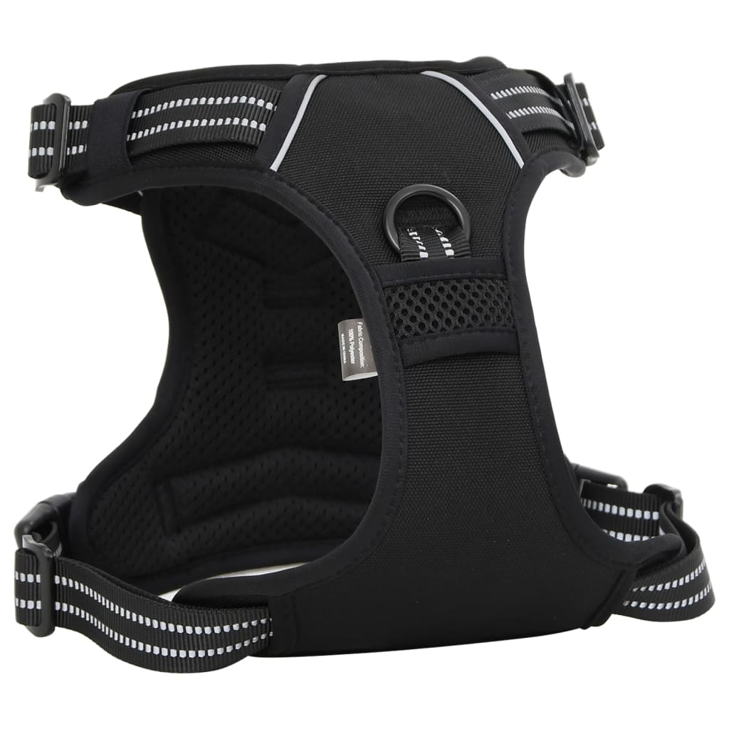 Harnais pour chien avec laisse et collier réglable noir M