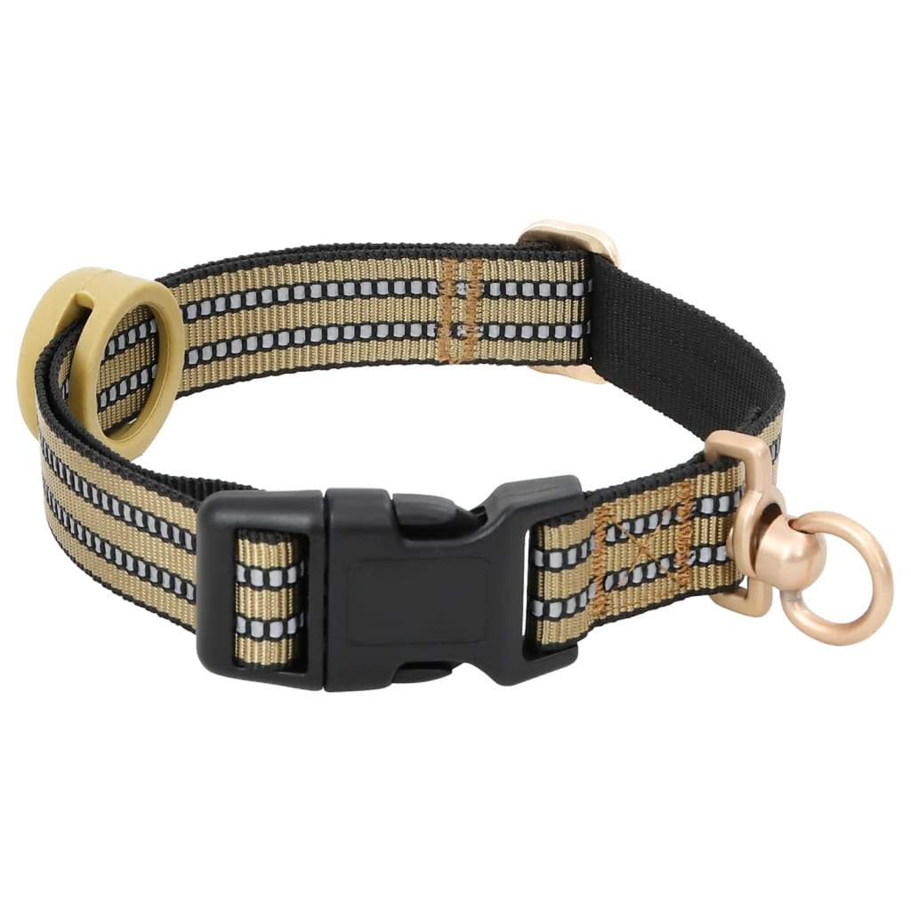 Dog Harness with Leash & Collar Adjustable Brown M