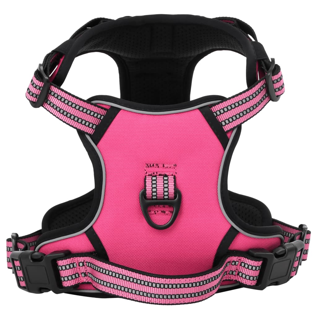Dog Harness with Leash & Collar Adjustable Pink XL