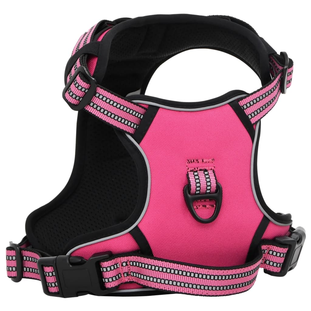 Dog Harness with Leash & Collar Adjustable Pink XL