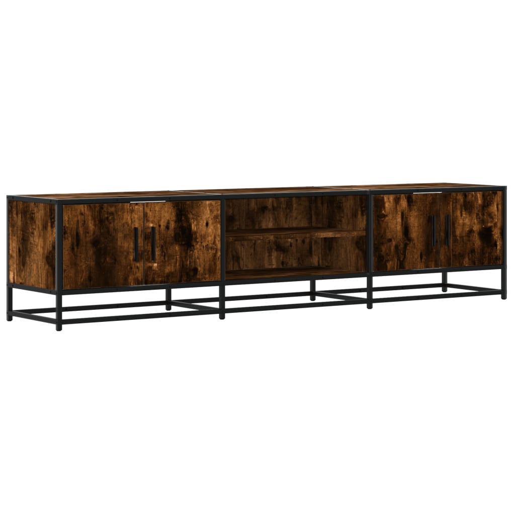 Meuble TV en chêne fumé 180x35x41 cm matériau bois