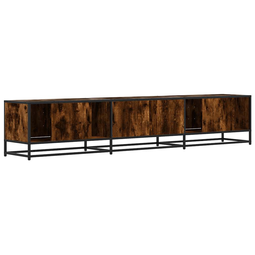 Meuble TV en chêne fumé 210x35x41 cm matériau à base de bois