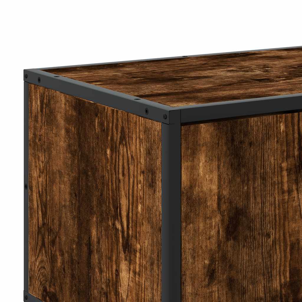 Meuble TV en chêne fumé 210x35x41 cm matériau à base de bois