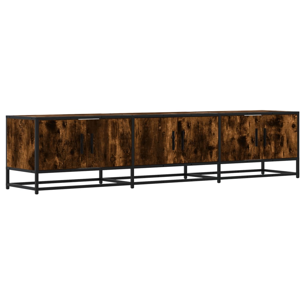 Meuble TV en chêne fumé 180x35x41 cm matériau bois