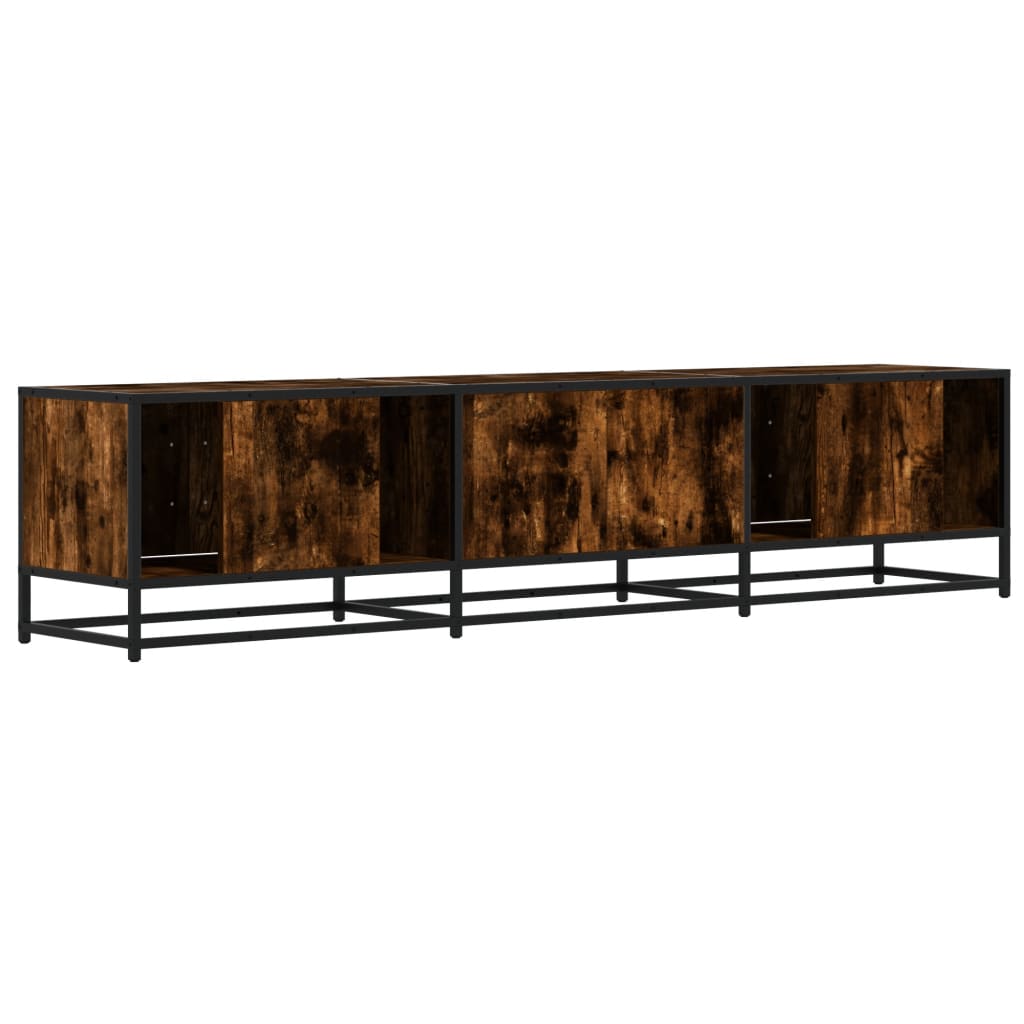 Meuble TV en chêne fumé 180x35x41 cm matériau bois