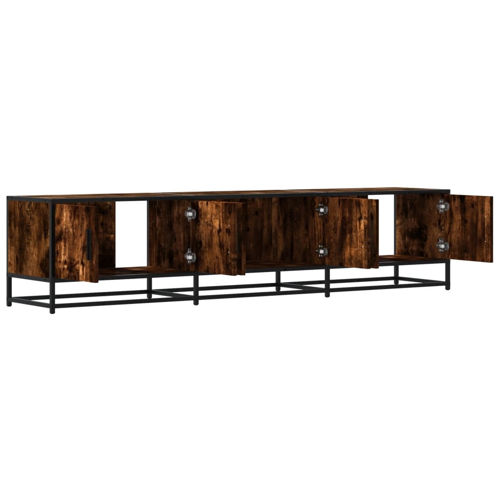Meuble TV en chêne fumé 180x35x41 cm matériau bois