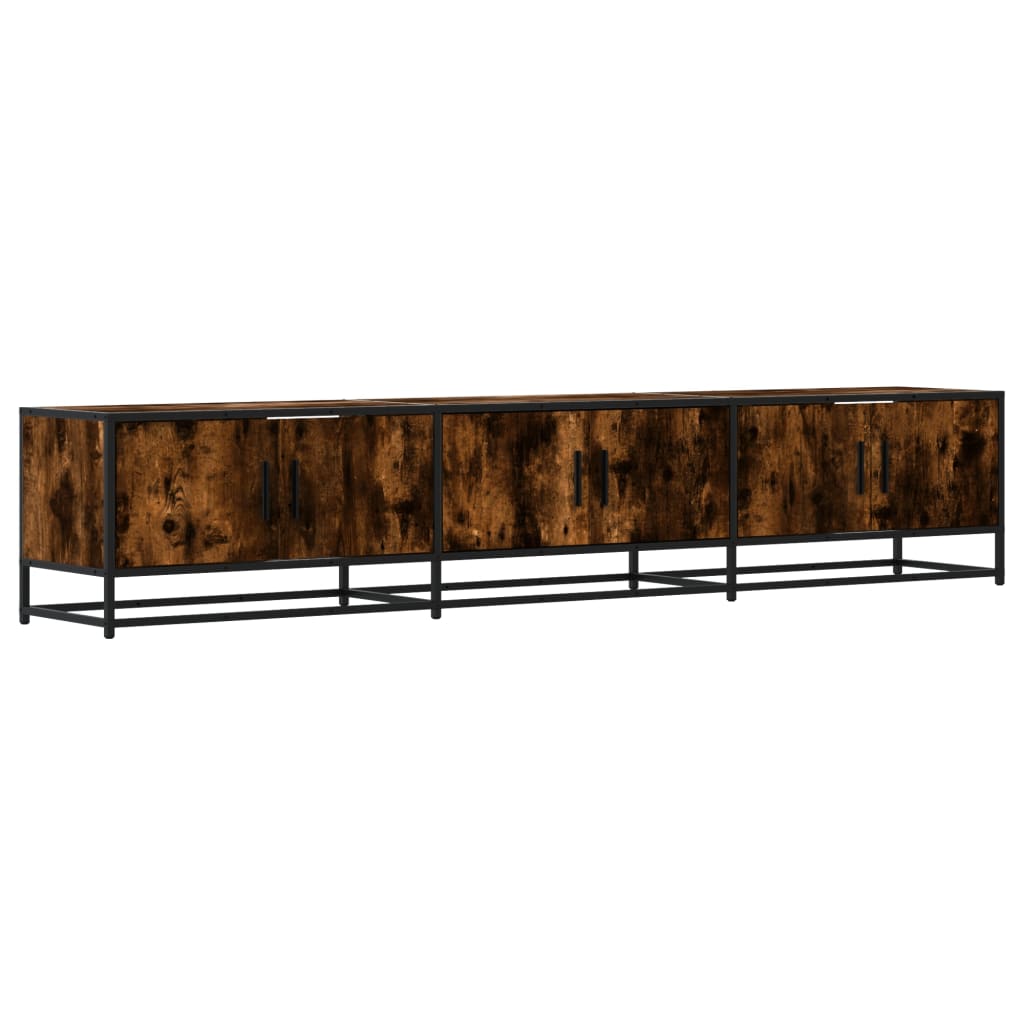 Meuble TV en chêne fumé 210x35x41 cm matériau à base de bois
