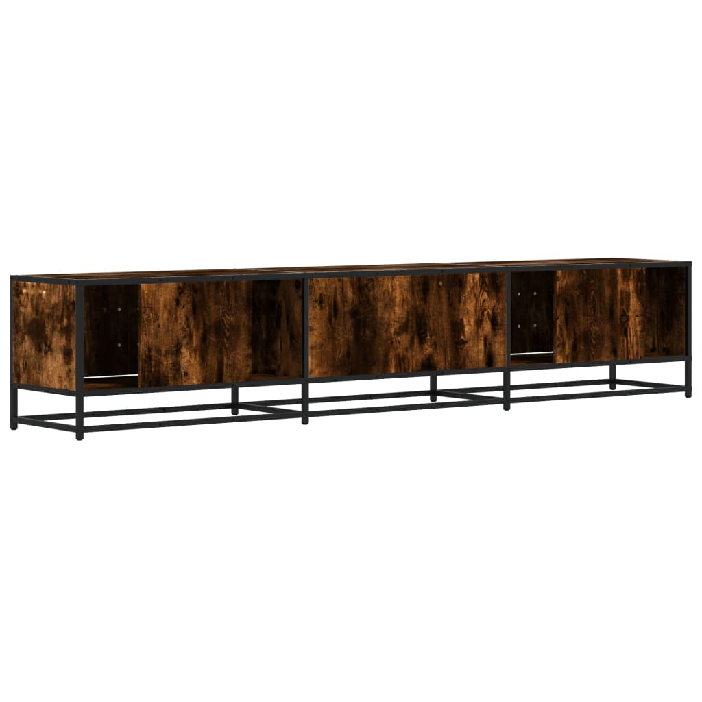Meuble TV en chêne fumé 210x35x41 cm matériau à base de bois