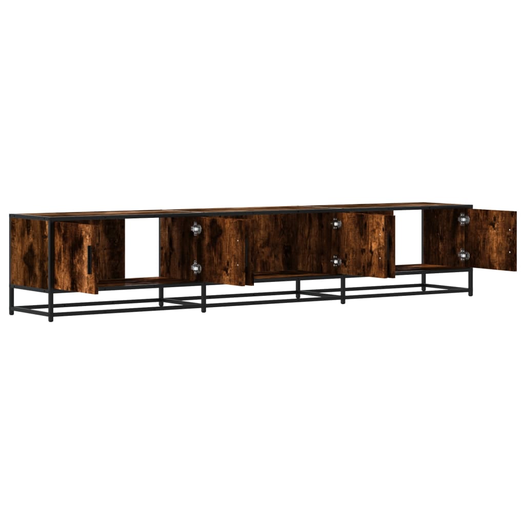 Meuble TV en chêne fumé 210x35x41 cm matériau à base de bois