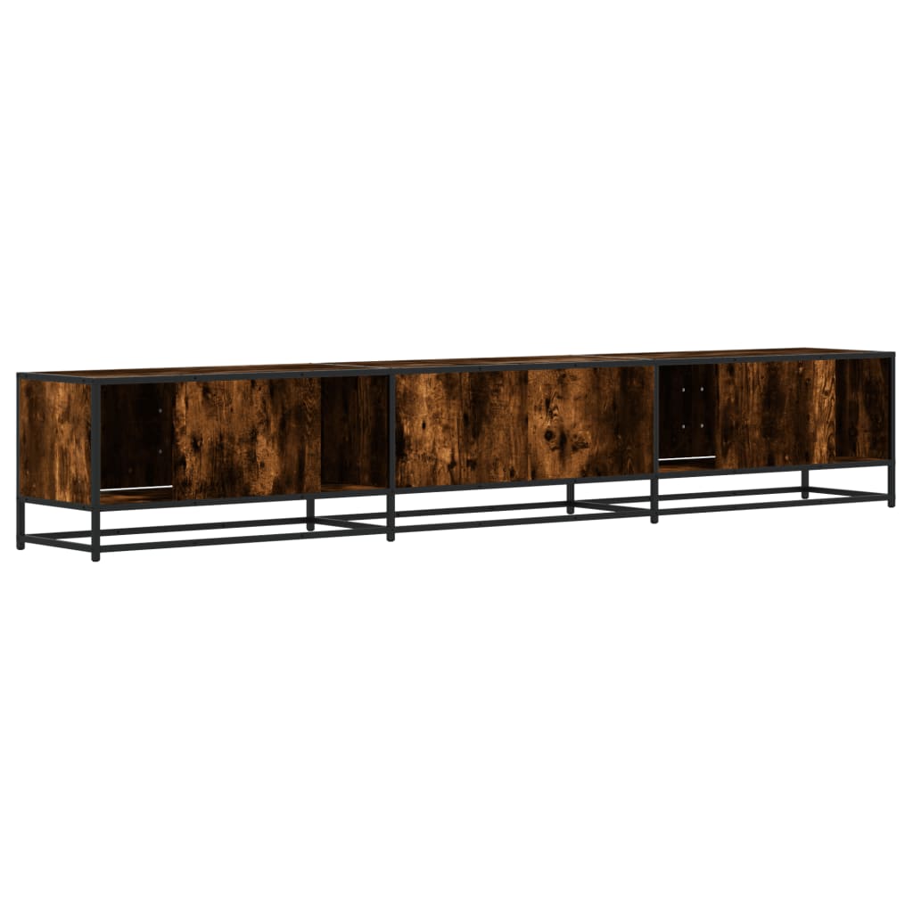 Meuble TV en chêne fumé 240x35x41 cm matériau à base de bois