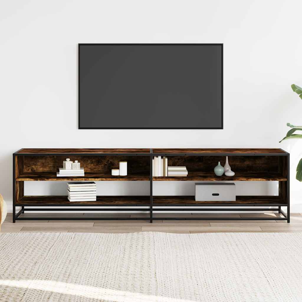 Meuble TV en chêne fumé 180,5x40x46 cm matériau à base de bois