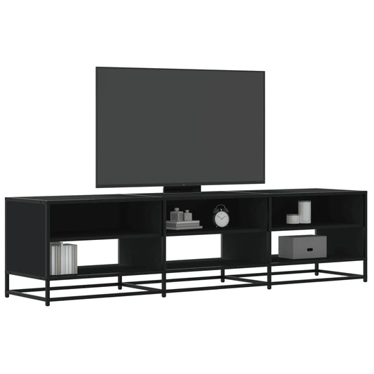 Meuble TV noir 180x40x46 cm en bois
