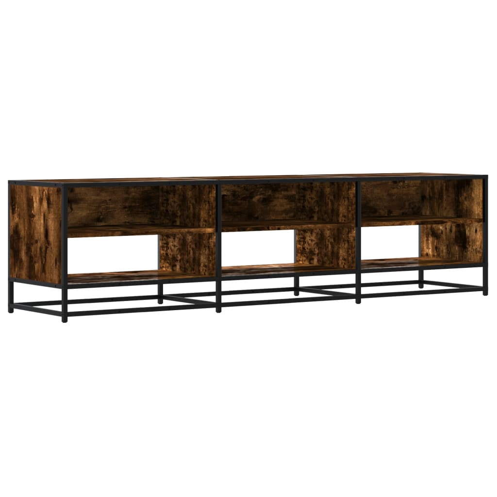 Meuble TV en chêne fumé 180x40x46 cm matériau à base de bois