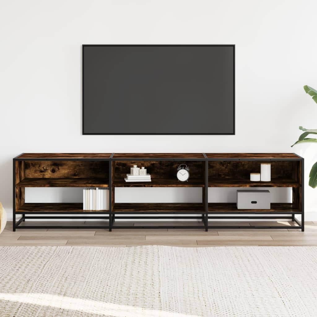 Meuble TV en chêne fumé 180x40x46 cm matériau à base de bois