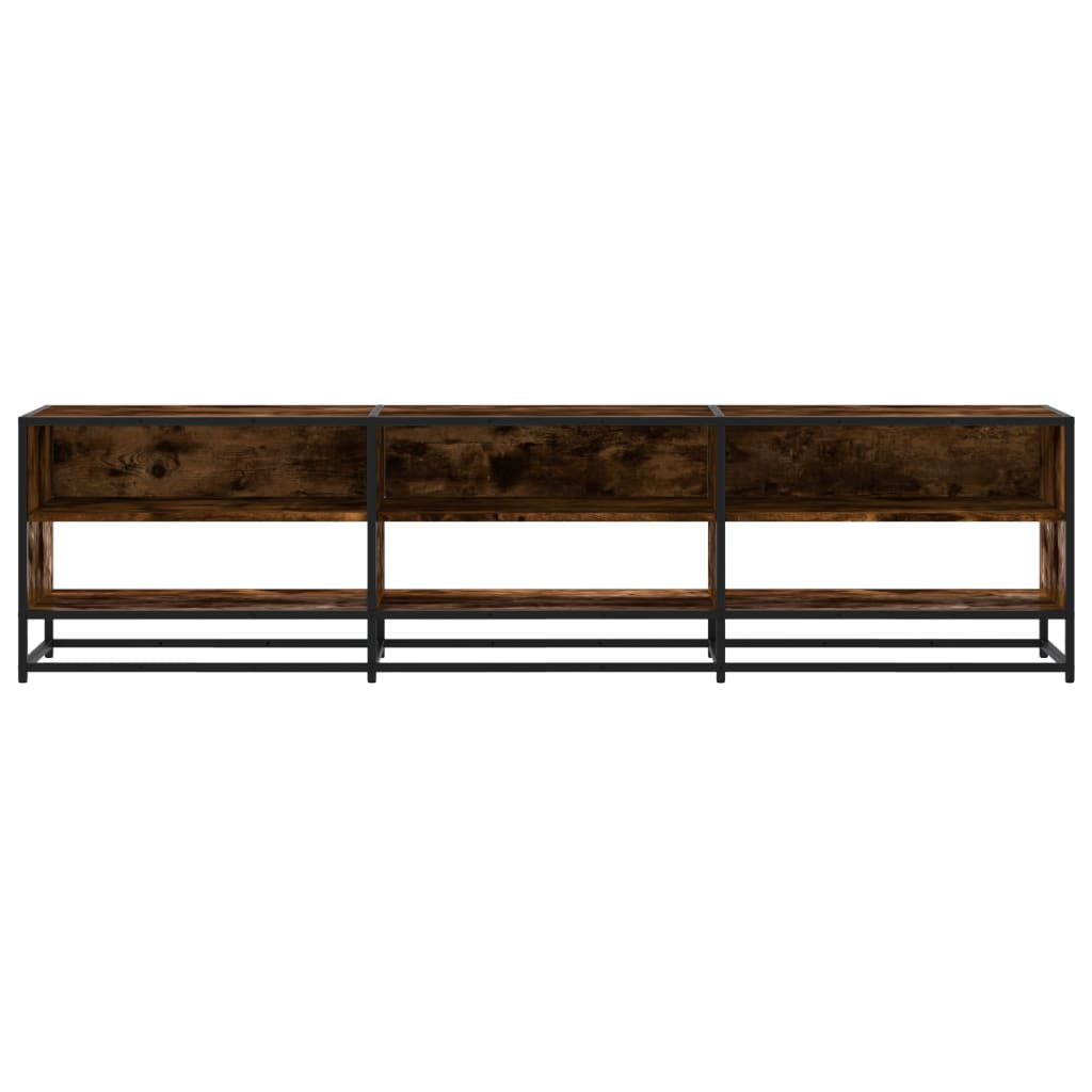 Meuble TV en chêne fumé 180x40x46 cm matériau à base de bois