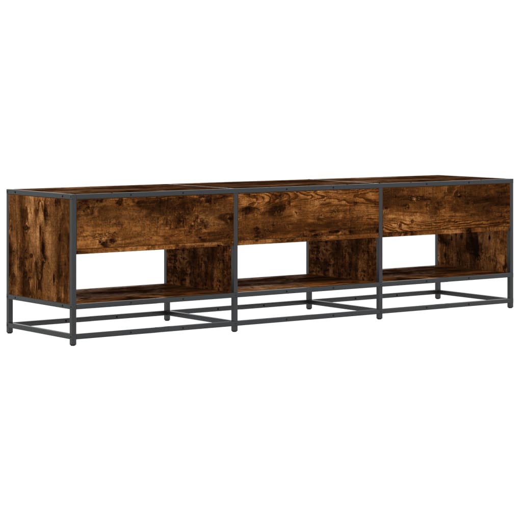 Meuble TV en chêne fumé 180x40x46 cm matériau à base de bois