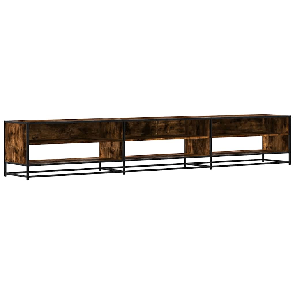 Meuble TV en chêne fumé 270x40x46 cm matériau à base de bois