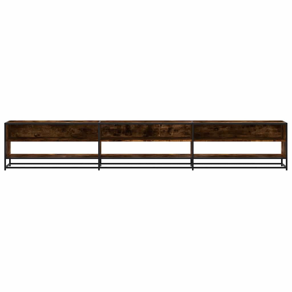 Meuble TV en chêne fumé 270x40x46 cm matériau à base de bois