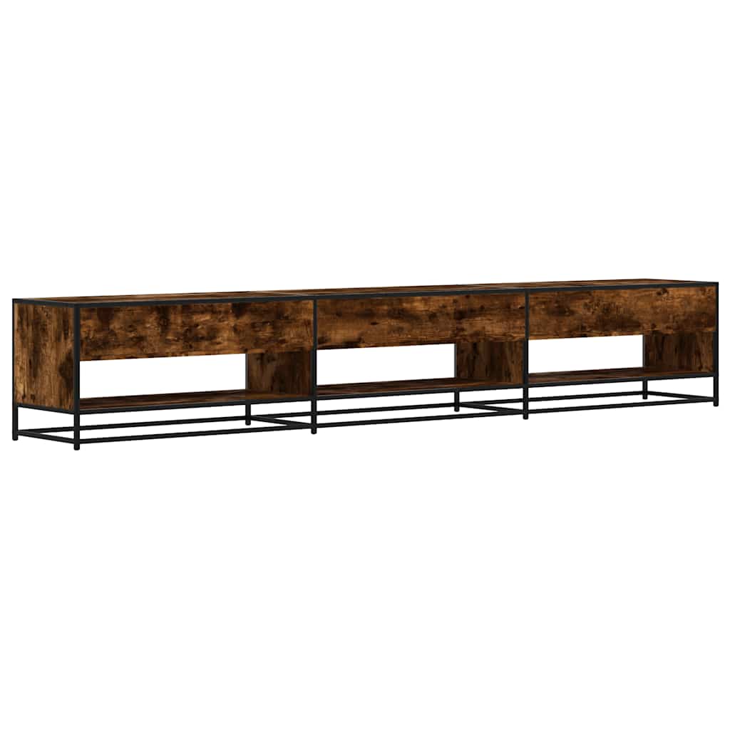 Meuble TV en chêne fumé 270x40x46 cm matériau à base de bois
