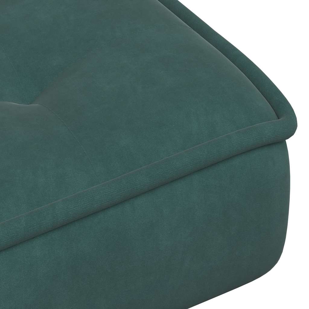 Fauteuil relax avec tabouret en velours vert foncé