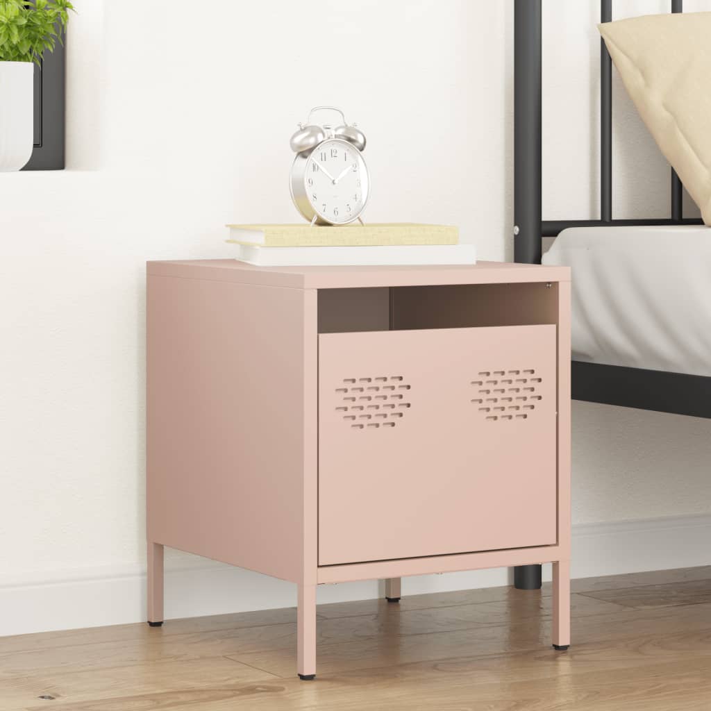 Bedside Table Pink 35x39x43.5 cm Steel