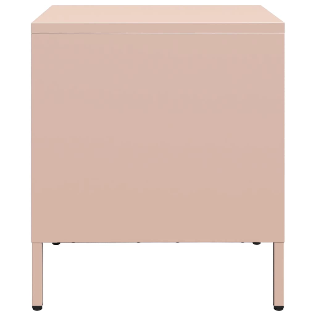 Bedside Table Pink 35x39x43.5 cm Steel