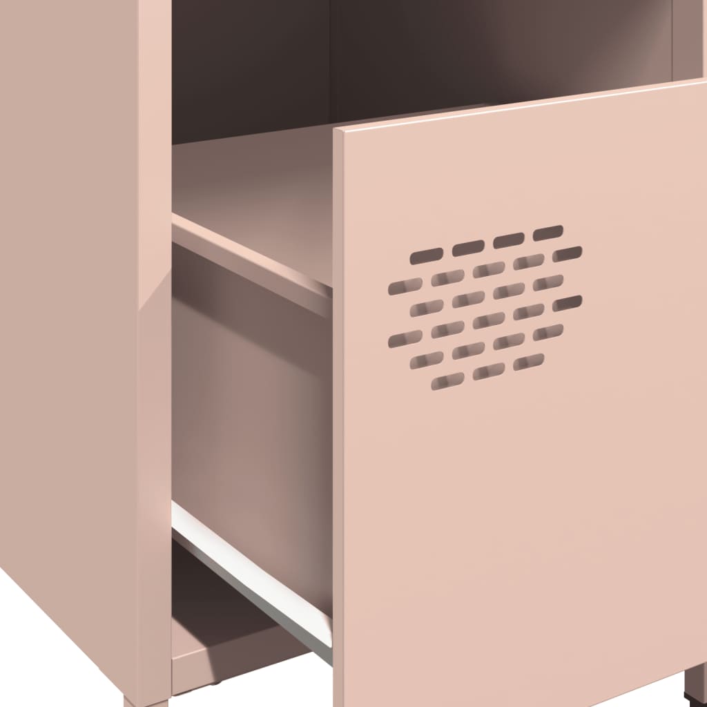 Bedside Table Pink 35x39x43.5 cm Steel