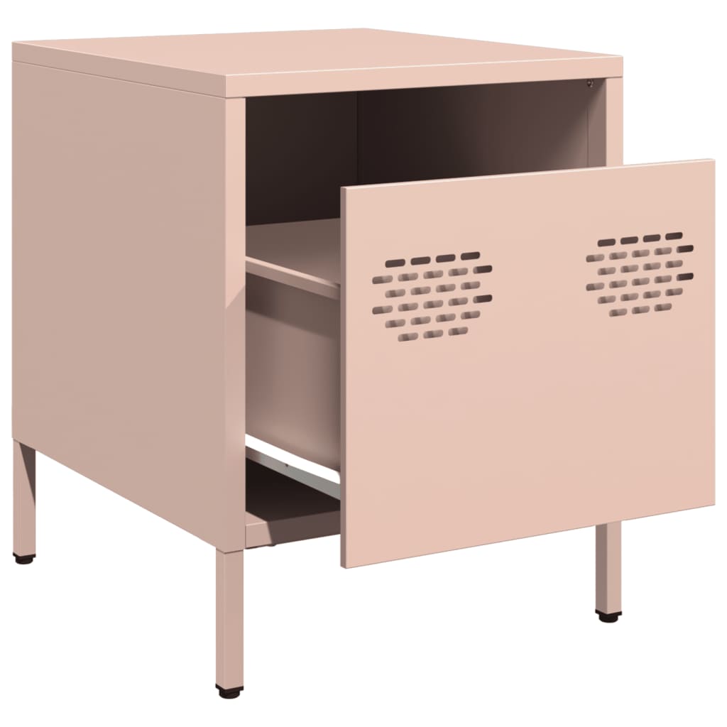Tables de chevet 2 pcs. Rose 35x39x43,5 cm en acier