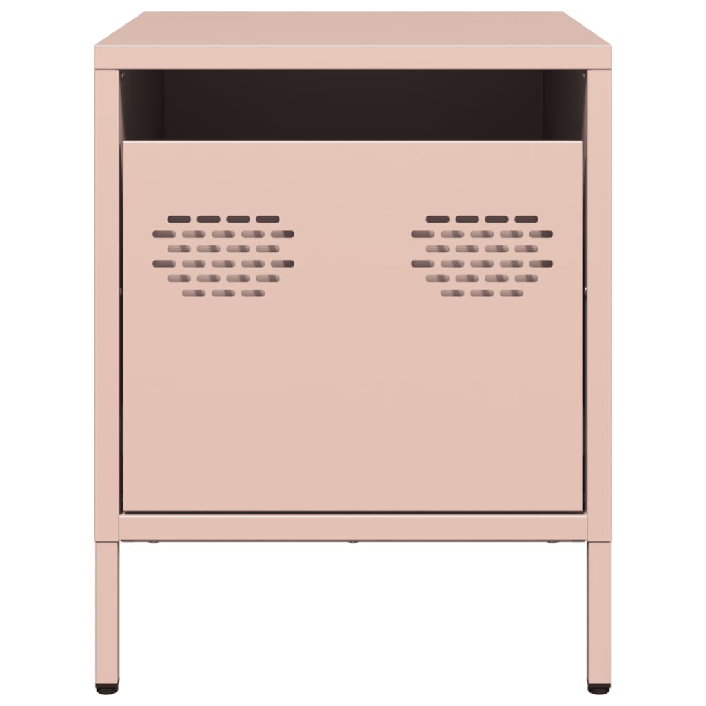 Tables de chevet 2 pcs. Rose 35x39x43,5 cm en acier