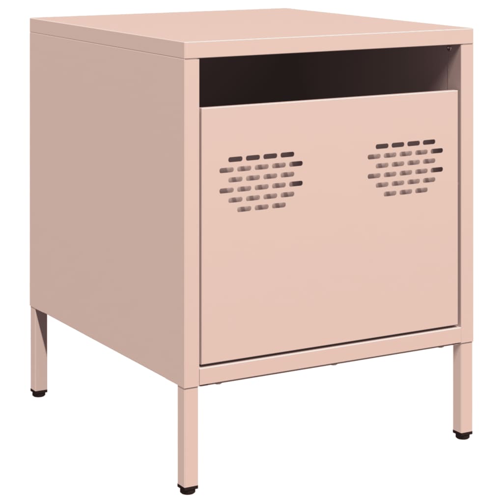 Tables de chevet 2 pcs. Rose 35x39x43,5 cm en acier