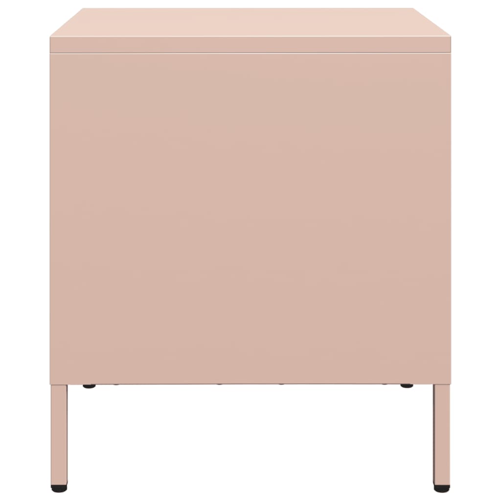 Tables de chevet 2 pcs. Rose 35x39x43,5 cm en acier