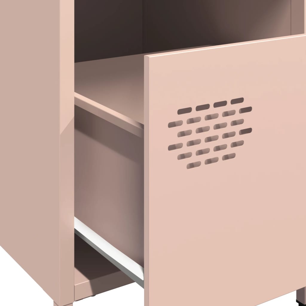Tables de chevet 2 pcs. Rose 35x39x43,5 cm en acier