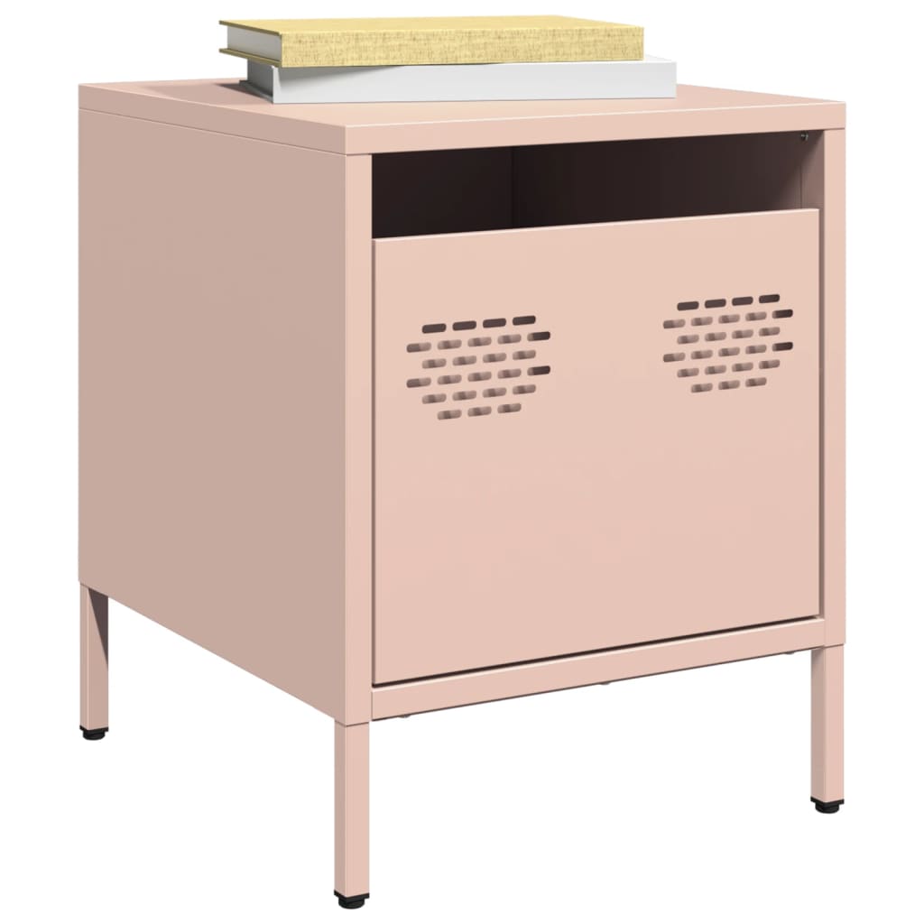 Tables de chevet 2 pcs. Rose 35x39x43,5 cm en acier