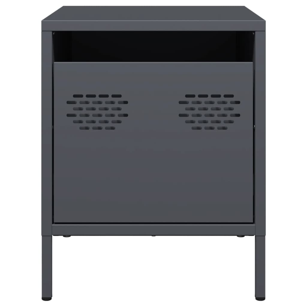 Bedside tables 2 pcs. Anthracite 35x39x43.5 cm steel