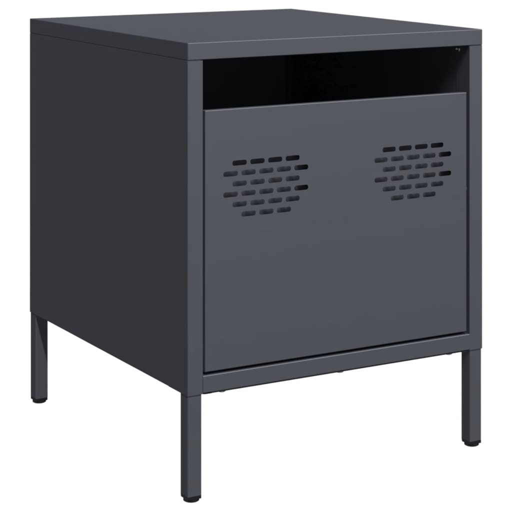 Bedside tables 2 pcs. Anthracite 35x39x43.5 cm steel