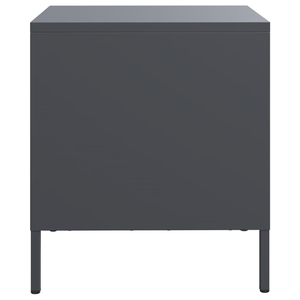 Bedside tables 2 pcs. Anthracite 35x39x43.5 cm steel