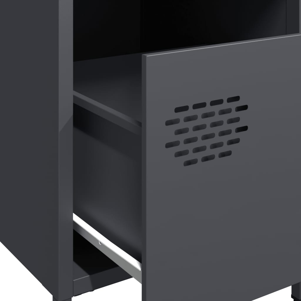 Bedside tables 2 pcs. Anthracite 35x39x43.5 cm steel