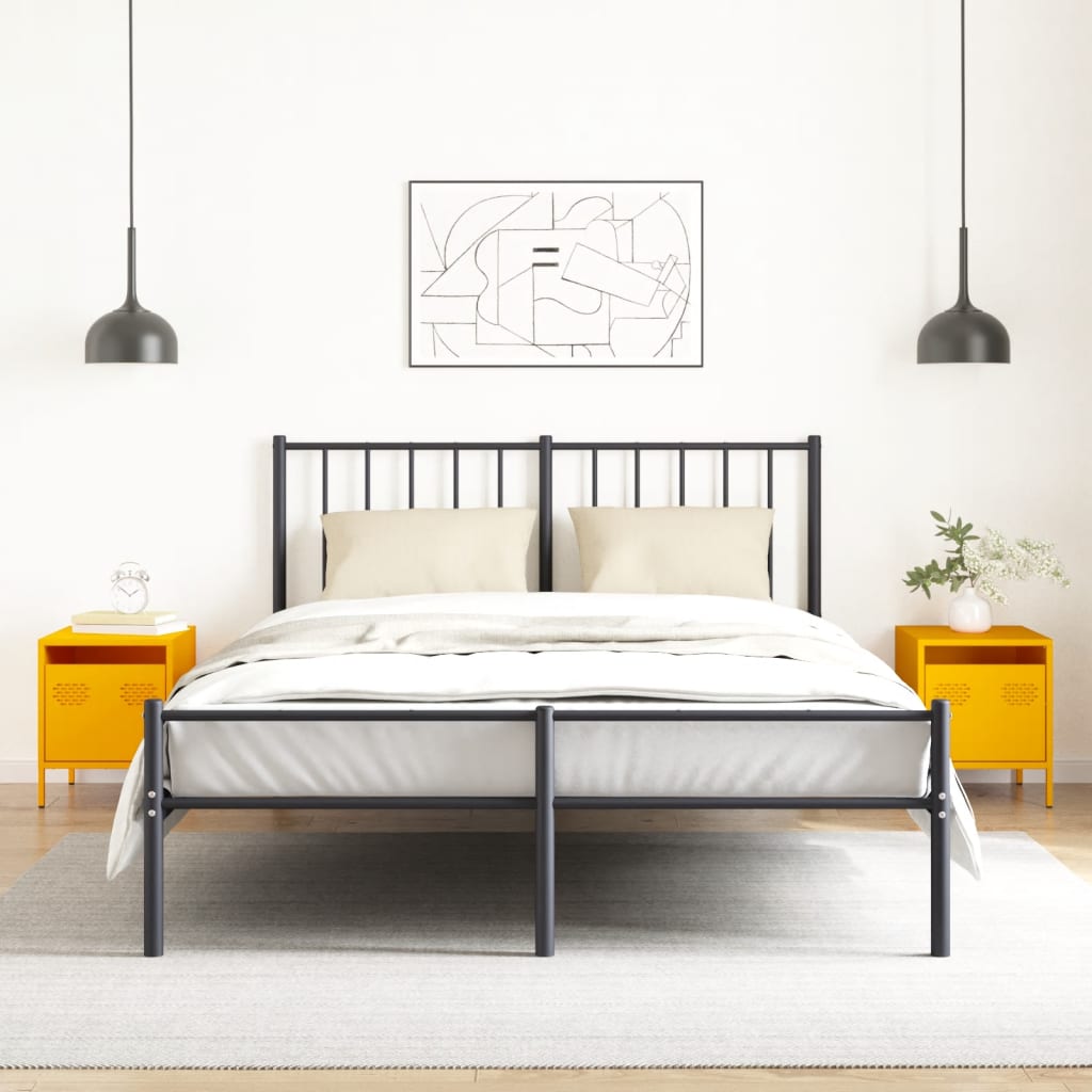 Tables de chevet 2 pcs. Jaune moutarde 35x39x43,5 cm en acier