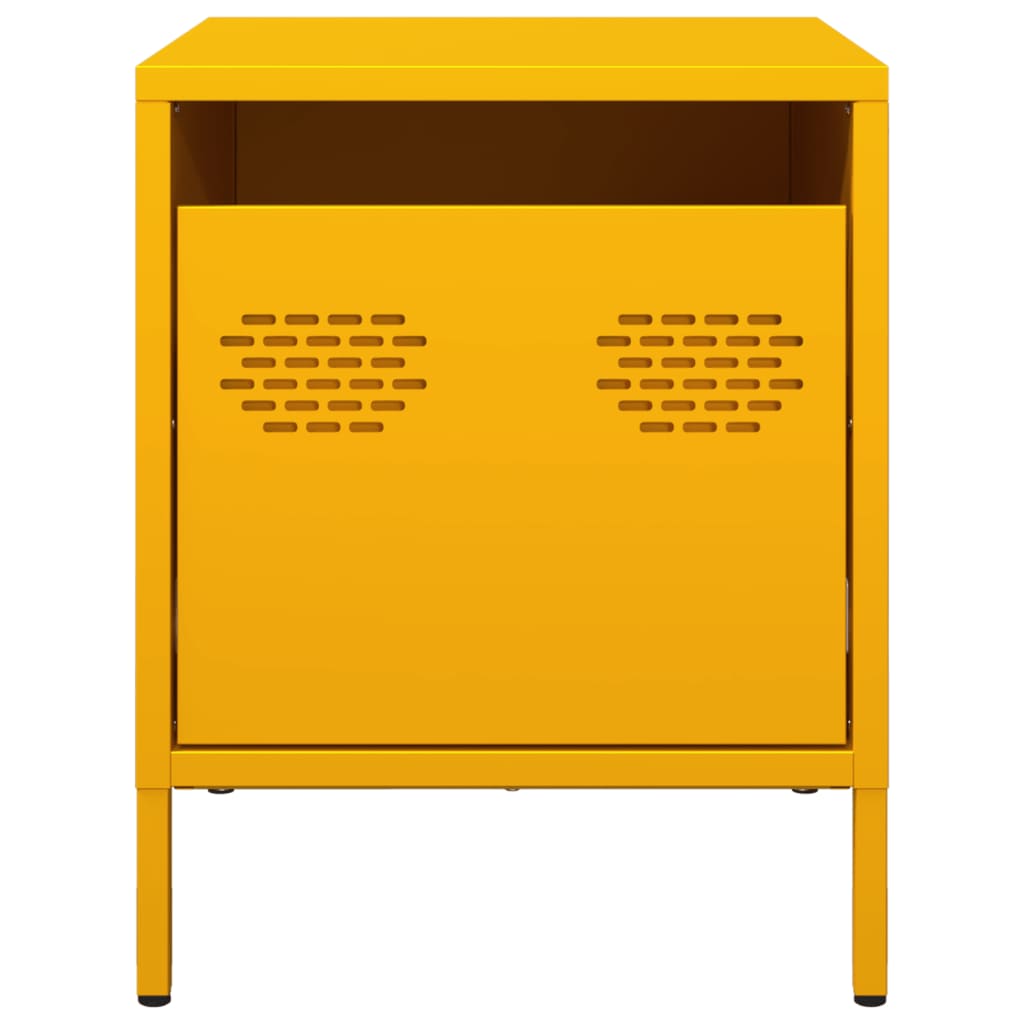 Tables de chevet 2 pcs. Jaune moutarde 35x39x43,5 cm en acier