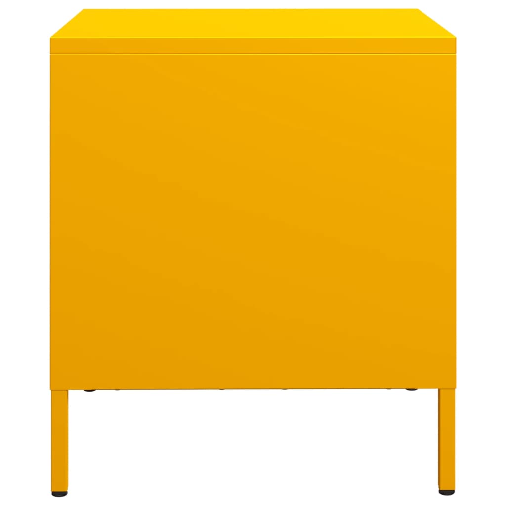 Tables de chevet 2 pcs. Jaune moutarde 35x39x43,5 cm en acier
