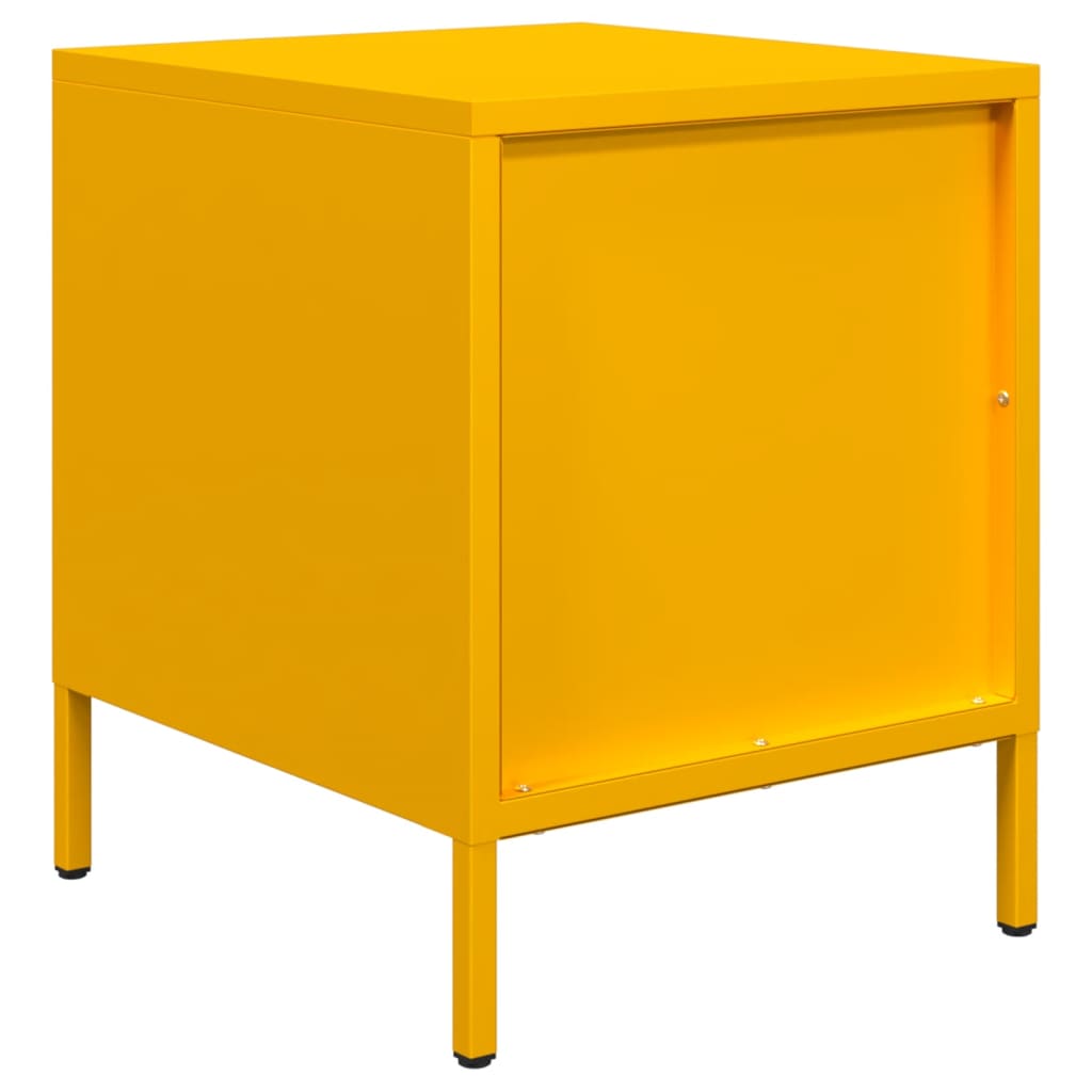Tables de chevet 2 pcs. Jaune moutarde 35x39x43,5 cm en acier