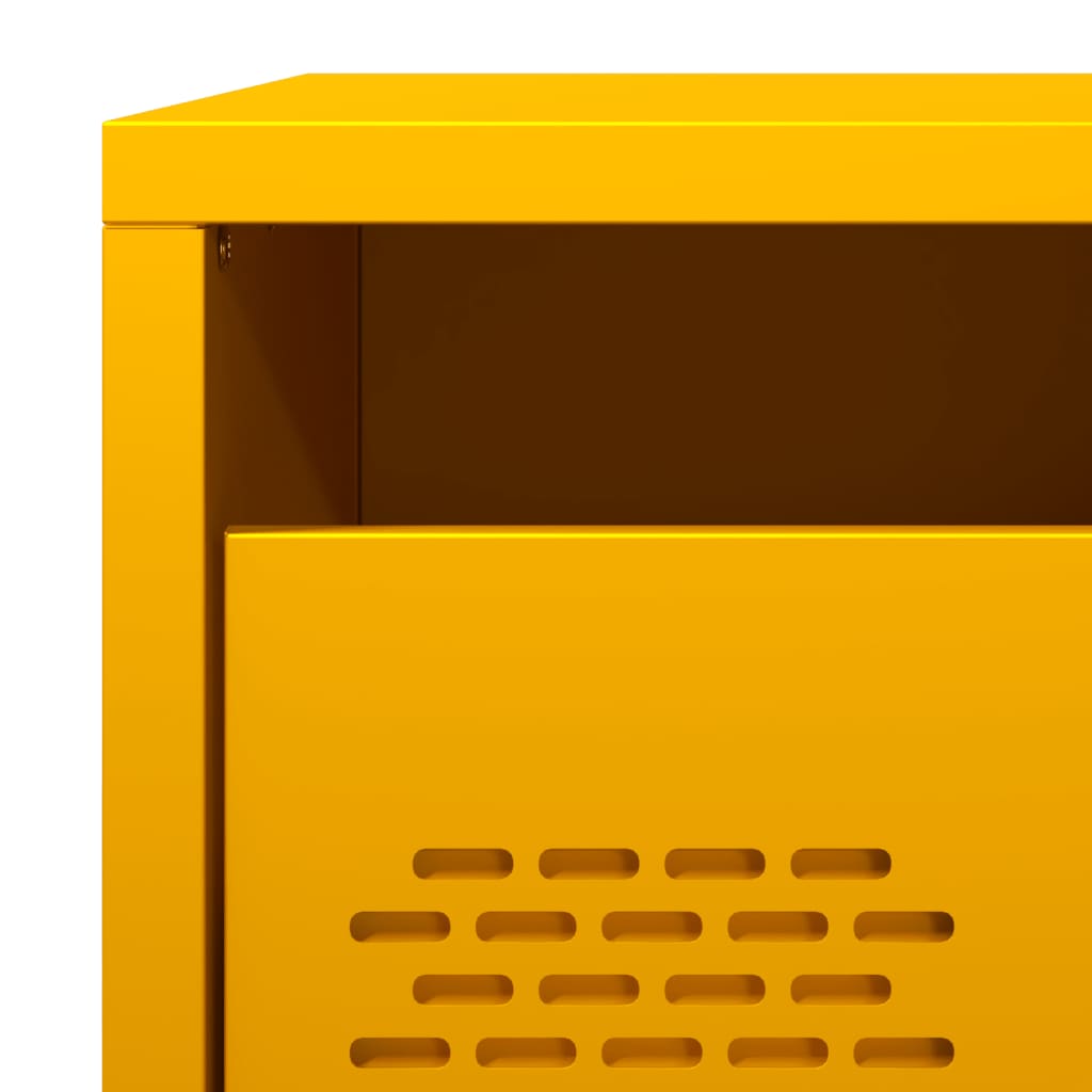 Tables de chevet 2 pcs. Jaune moutarde 35x39x43,5 cm en acier
