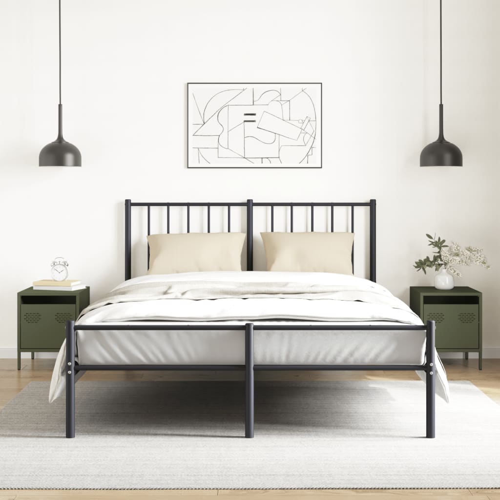 Bedside tables 2 pcs. Olive green 35x39x43.5 cm steel