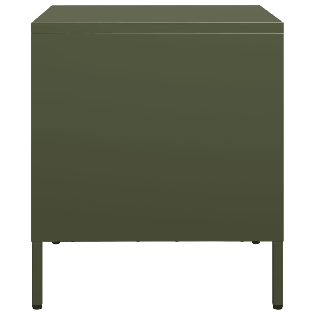 Bedside tables 2 pcs. Olive green 35x39x43.5 cm steel
