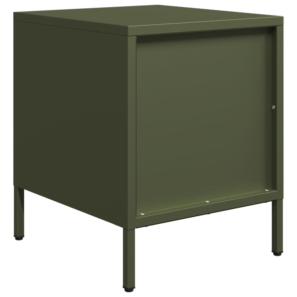 Bedside tables 2 pcs. Olive green 35x39x43.5 cm steel