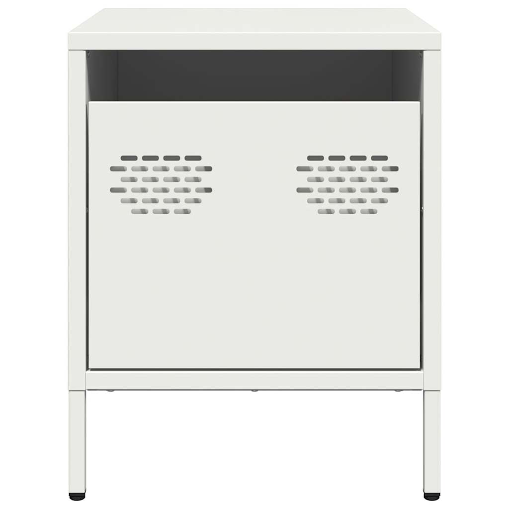 Tables de chevet 2 pcs. Blanc 35x39x43,5 cm en acier