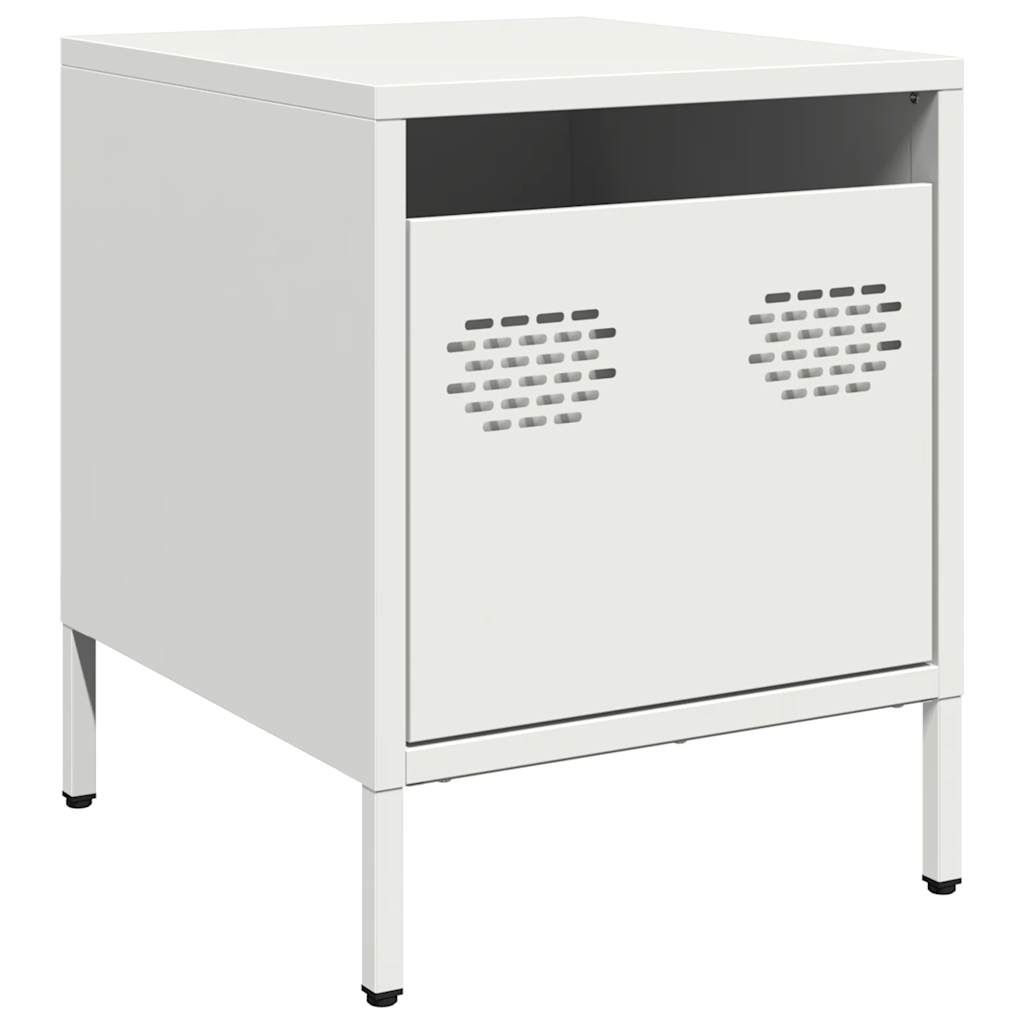 Tables de chevet 2 pcs. Blanc 35x39x43,5 cm en acier