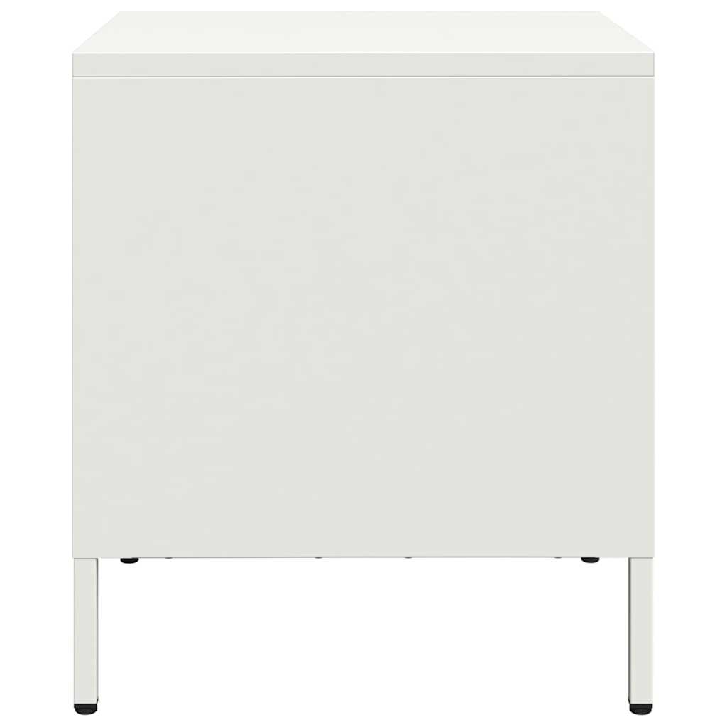 Tables de chevet 2 pcs. Blanc 35x39x43,5 cm en acier