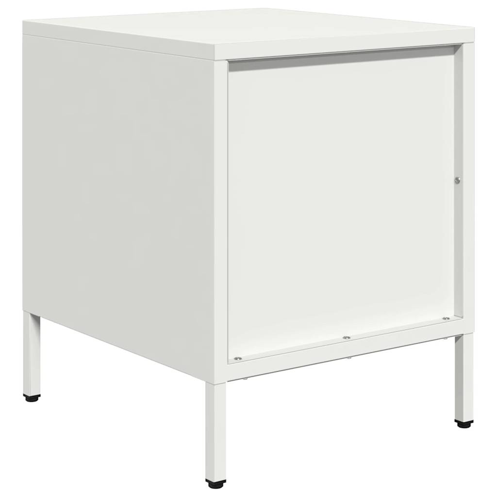 Tables de chevet 2 pcs. Blanc 35x39x43,5 cm en acier