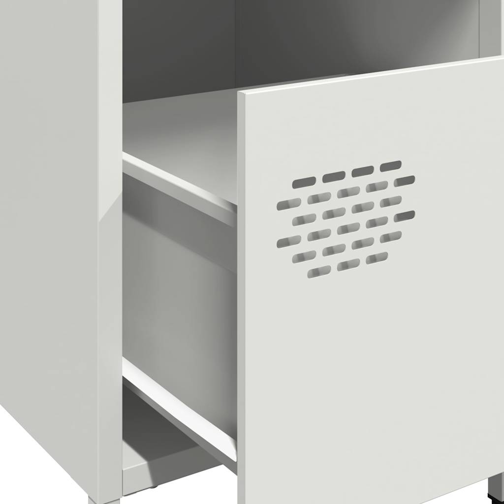 Tables de chevet 2 pcs. Blanc 35x39x43,5 cm en acier